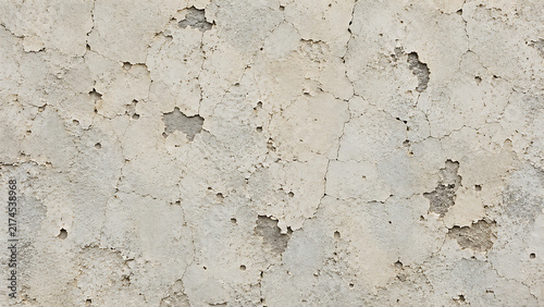 Weathered concrete wall texture, cracked cement surface with peeling paint, industrial grunge background for architectural design