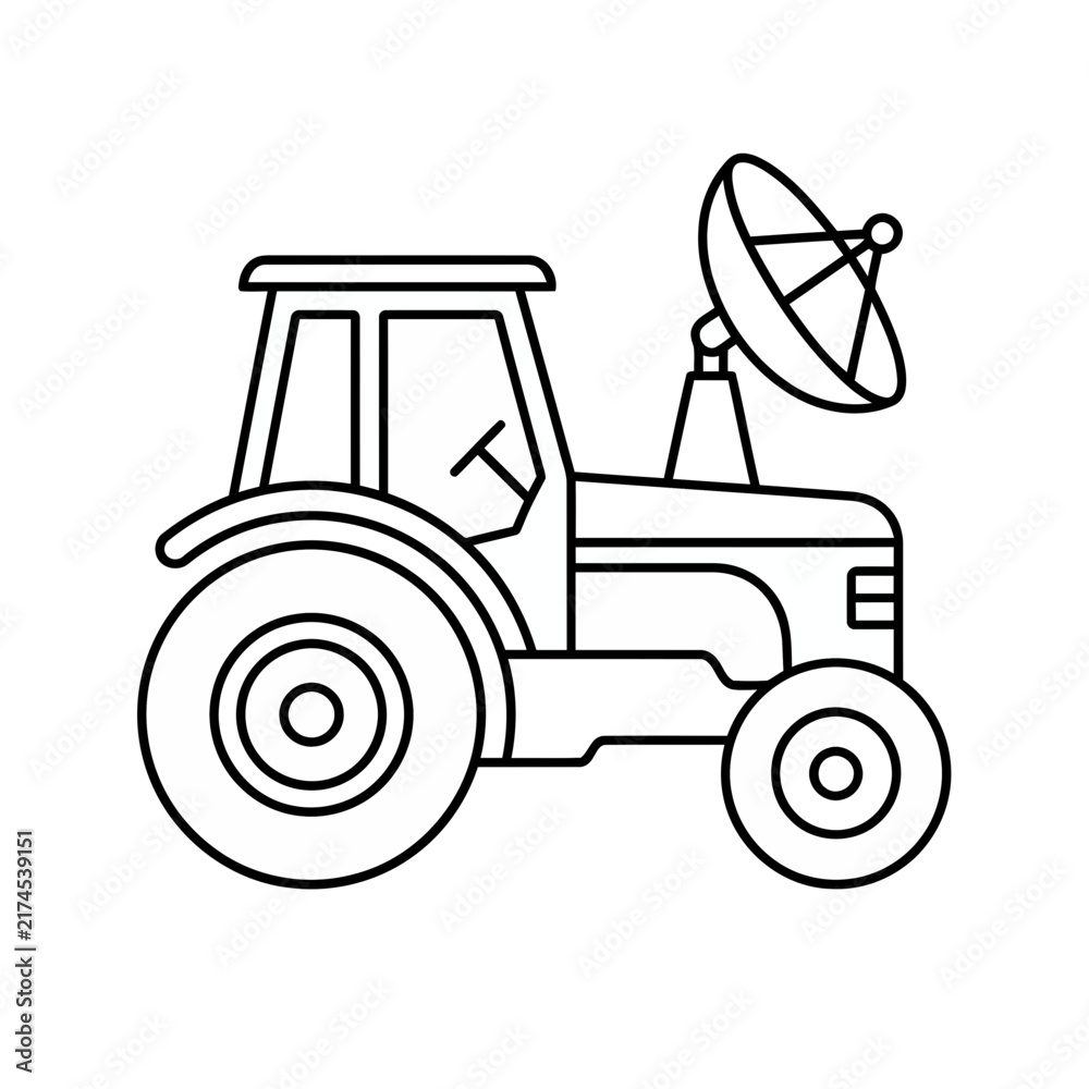 Naklejka premium Tractor with satellite dish icon