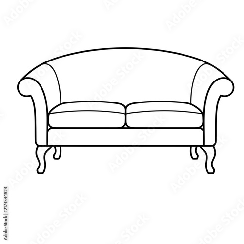 Outline of a two-seater sofa