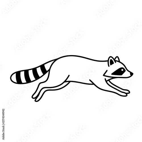 Raccoon running cartoon vector