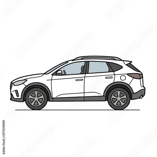 White SUV car illustration