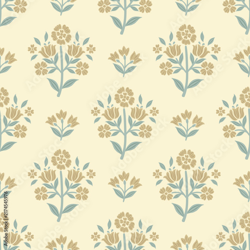 Boho Floral repeat pattern, Block print,Flower border print, floral vector file, global print, seamless floral,Ditsy flower