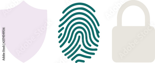  fingerprint and a padlock icon representing cybersecurity and forensic identity protection.