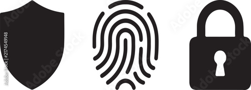  fingerprint and a padlock icon representing cybersecurity and forensic identity protection.