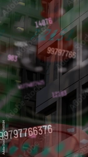 Animation of data processing over chips in casino