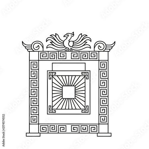 Phoenix and Greek Key Motif