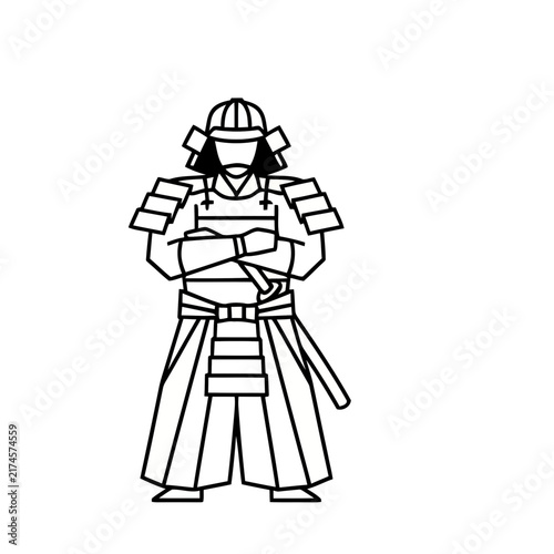 Samurai warrior in traditional armor