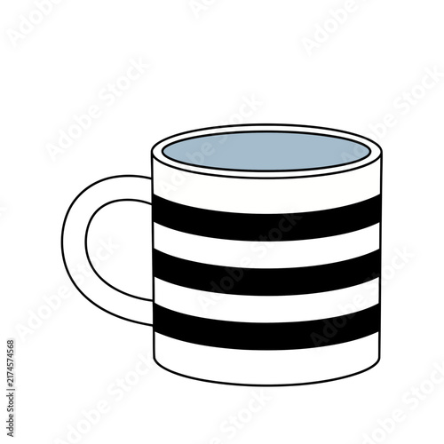 Striped Mug with Blue Liquid