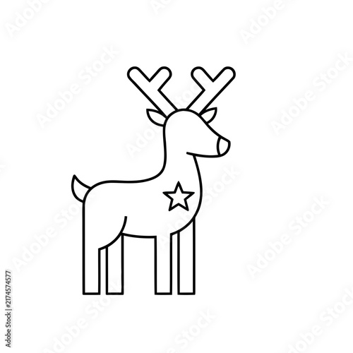 Stylized Reindeer Icon with Star