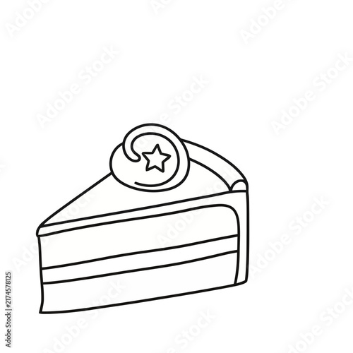 Slice of cake with star decoration