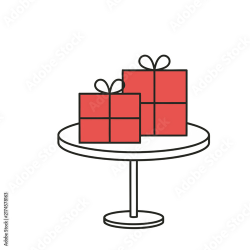 Two Red Gift Boxes on a Table