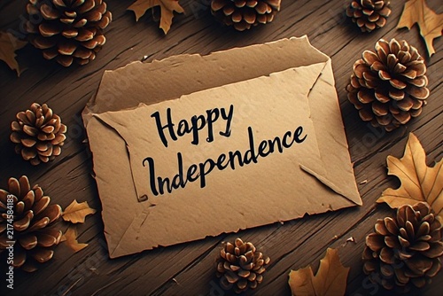 happy independence with flowers