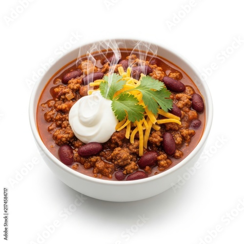 Delicious Mexican-style burrito bowl with sour cream and veggies