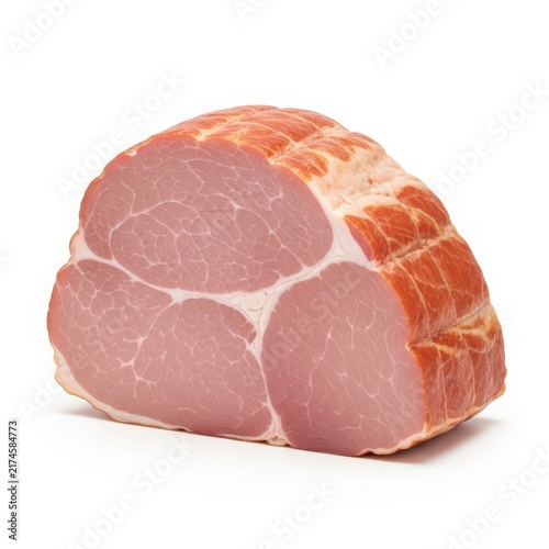 Delicious sliced ham on bread with transparent background