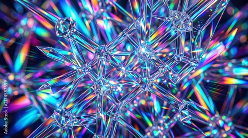 Futuristic Neon Crystal Tunnel Background