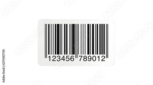 Obraz na płótnie White barcode label sticker with numerical code for product packaging