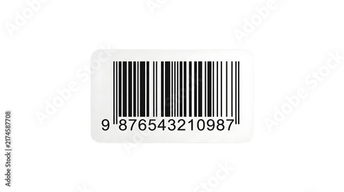 Obraz na płótnie White barcode label sticker with numerical code for product packaging
