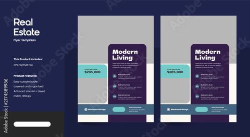 Modern Flyer Real Estate Landmark Design Template