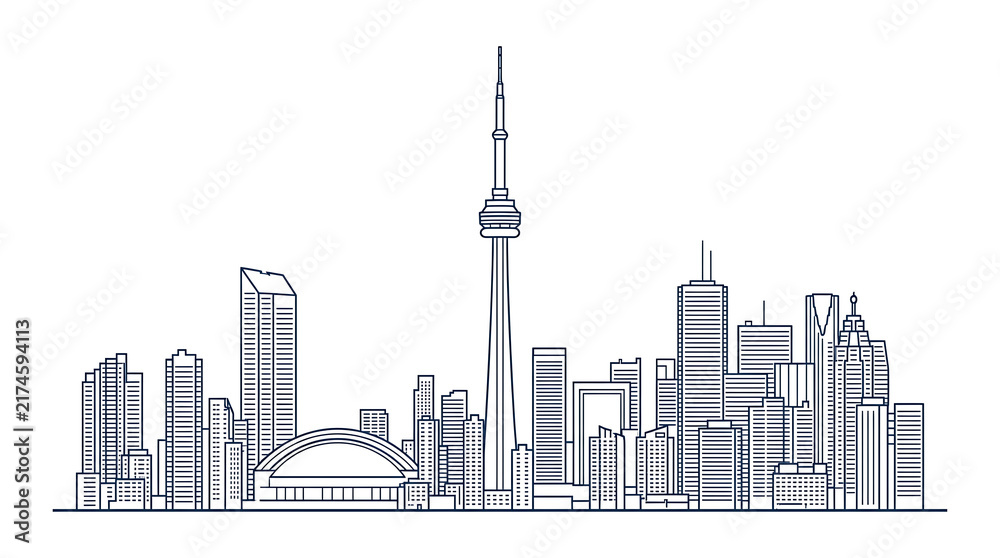 Obraz premium Vector Silhouette Iconic of Toronto