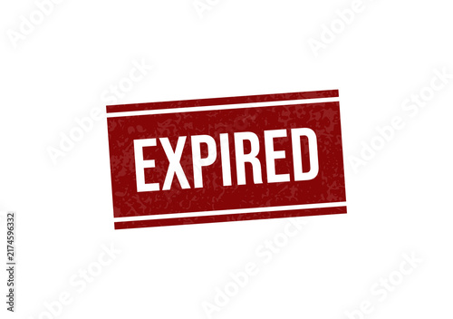 Fotografie Red expired stamp badge with bold white text isolated on transparent background