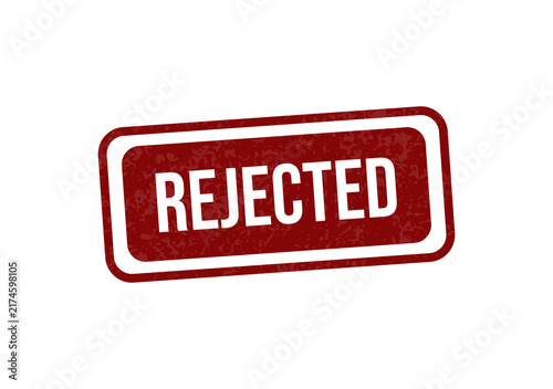 Red rejected stamp on white background isolated on transparent background