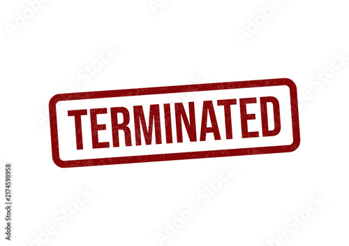 Quadro su tela Red terminated stamp with bold white text isolated on transparent background