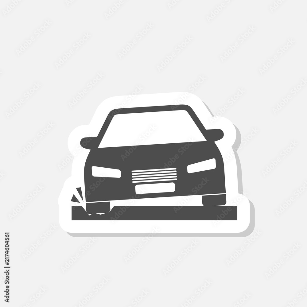 Fototapeta premium Pothole sign icon sticker isolated on gray background