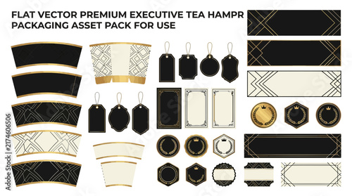 Elegant Tea Packaging Design Elements - Vector Set