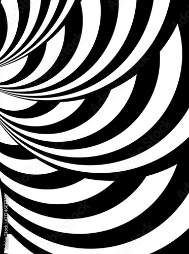 Obraz na plátně Abstract Black White Spiral Swirl Pattern Background, Optical Illusion, Geometri
