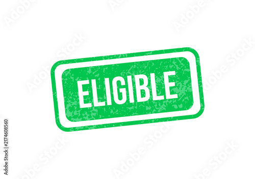 Obraz na plátně Green eligibility stamp or badge with white text isolated on transparent backgro