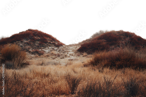 Dry Grass in the Mountain Landscape at Morning Light with Scenic Hills, Open Meadow, Cloudy Sky, Rural Countryside and Peaceful Summer Nature View