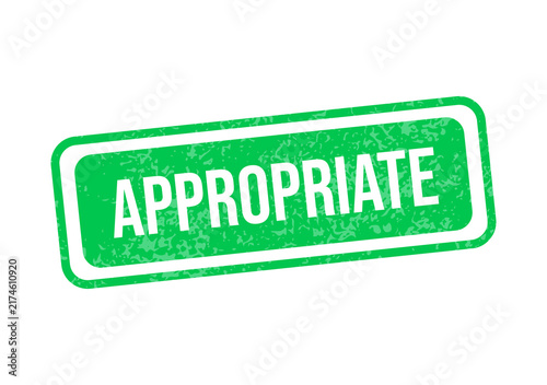 Foto Green stamp with appropriate approval label isolated on transparent background