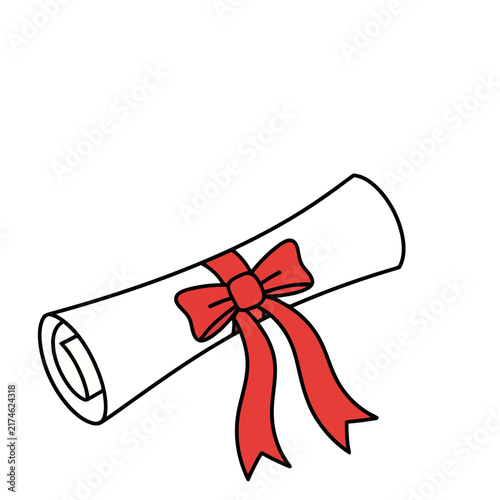 Rolled Diploma with Red Ribbon