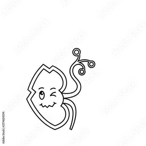 Winking cartoon character with a shield shape