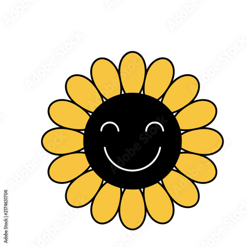 Smiling Sunflower Cartoon