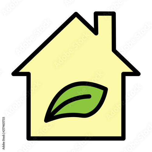 Eco Home Vector Filled Icon Design