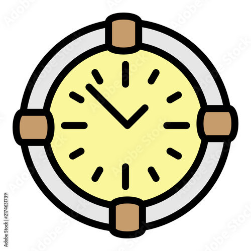 Wall Clock Vector Filled Icon Design