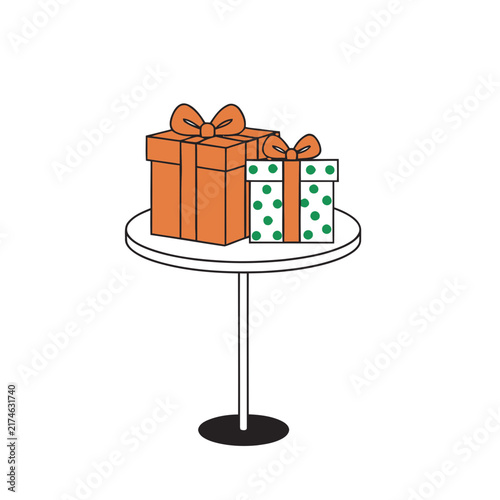 Two gift boxes on a table