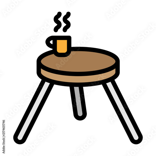 Coffee Table Vector Filled Icon Design