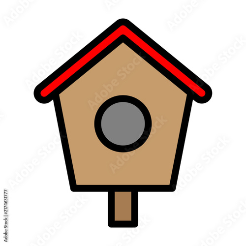 Bird House Vector Filled Icon Design