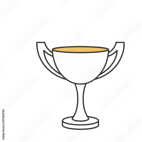 Trophy with yellow liquid