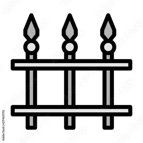 Fence Vector Filled Icon Design