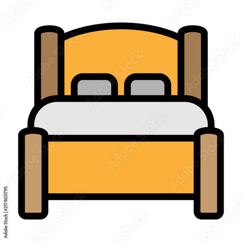 Bed Vector Filled Icon Design