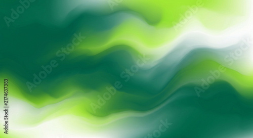 Smooth Emerald and Lime Green Liquid Waves with Dynamic Gradient Motion and Soft Silk Texture