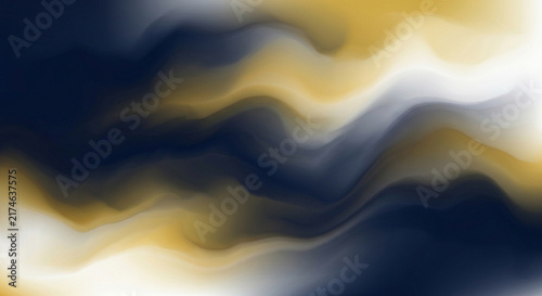 Smooth Dark Blue and Gold Liquid Waves with Soft Flowing Gradient and Wave Layer Texture