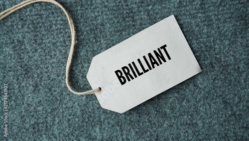 Картината върху платно Tag the paper with the word Brilliant