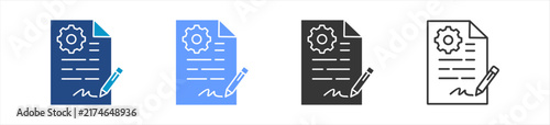 contract icon set multiple style collection	
