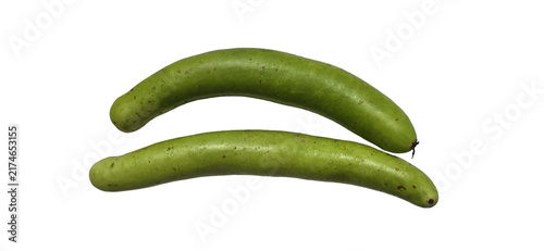 Принти на полотні Fresh green sausages on white background, pair of raw herbal bratwurst, organic