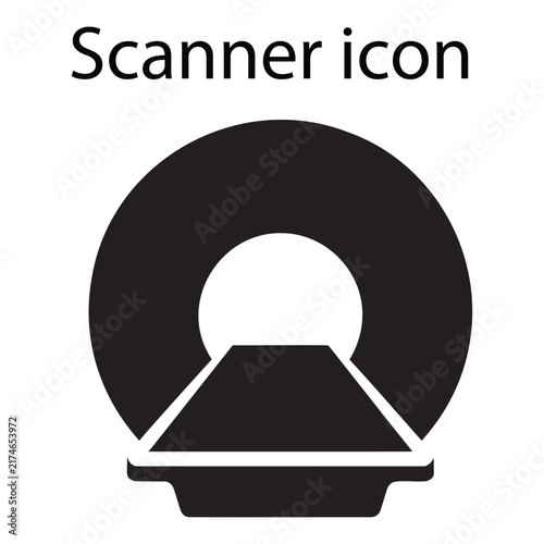 Medical CT scanner ring machine vector icon isolated on white background