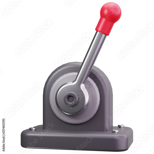 Industrial Control Lever 3D Illustrations